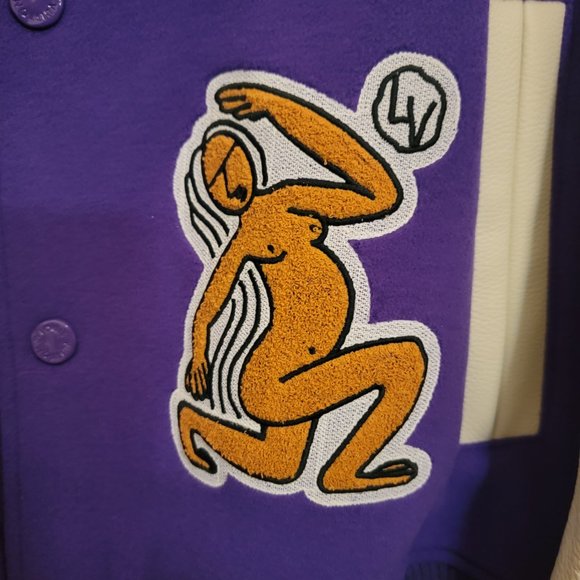 LOUIS VUITTON X Virgil Abloh PURPLE FROG VARSITY JACKET - Picture 9 of 10